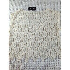 Babette Cream Lace Overlay Blouse Size S